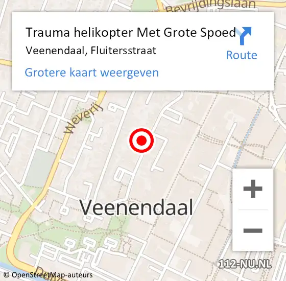 Locatie op kaart van de 112 melding: Trauma helikopter Met Grote Spoed Naar Veenendaal, Fluitersstraat op 14 mei 2024 01:50