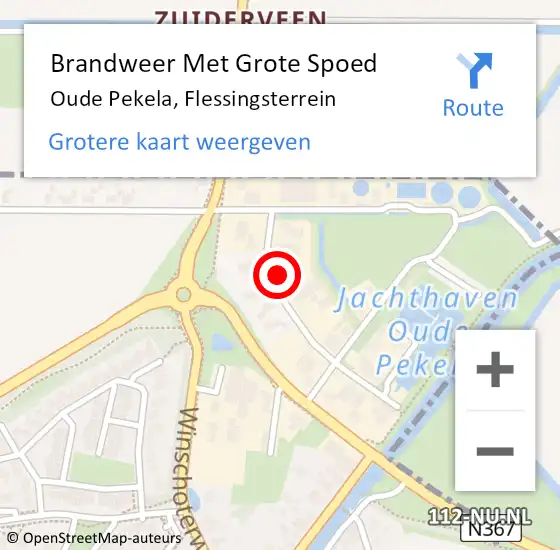 Locatie op kaart van de 112 melding: Brandweer Met Grote Spoed Naar Oude Pekela, Flessingsterrein op 14 mei 2024 01:51