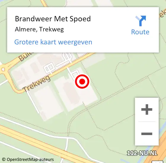 Locatie op kaart van de 112 melding: Brandweer Met Spoed Naar Almere, Trekweg op 14 mei 2024 02:23