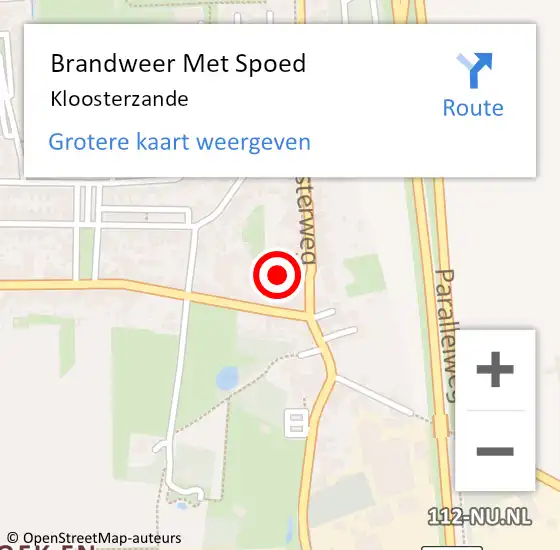 Locatie op kaart van de 112 melding: Brandweer Met Spoed Naar Kloosterzande op 14 mei 2024 04:45