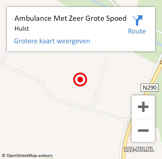 Locatie op kaart van de 112 melding: Ambulance Met Zeer Grote Spoed Naar Hulst op 14 mei 2024 07:11