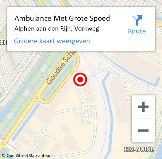Locatie op kaart van de 112 melding: Ambulance Met Grote Spoed Naar Alphen aan den Rijn, Vorkweg op 14 mei 2024 07:46