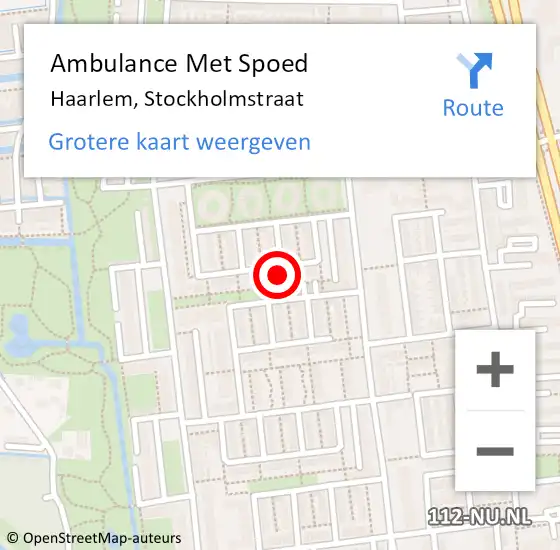 Locatie op kaart van de 112 melding: Ambulance Met Spoed Naar Haarlem, Stockholmstraat op 14 mei 2024 07:51