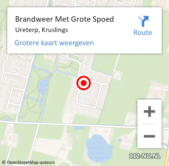 Locatie op kaart van de 112 melding: Brandweer Met Grote Spoed Naar Ureterp, Kruslings op 5 oktober 2014 20:52