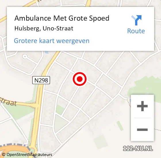 Locatie op kaart van de 112 melding: Ambulance Met Grote Spoed Naar Hulsberg, Uno-Straat op 5 oktober 2014 20:53