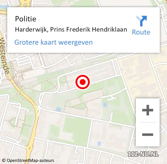 Locatie op kaart van de 112 melding: Politie Harderwijk, Prins Frederik Hendriklaan op 14 mei 2024 08:15