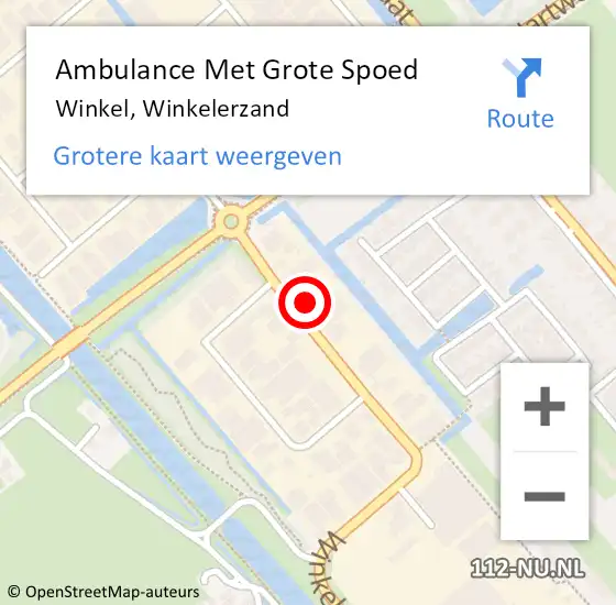 Locatie op kaart van de 112 melding: Ambulance Met Grote Spoed Naar Winkel, Winkelerzand op 14 mei 2024 08:37