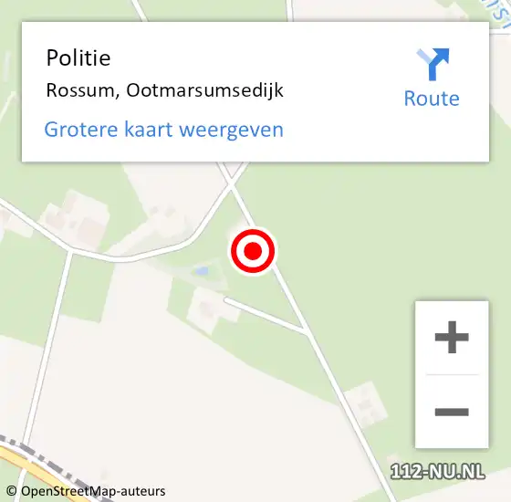 Locatie op kaart van de 112 melding: Politie Rossum, Ootmarsumsedijk op 14 mei 2024 08:43