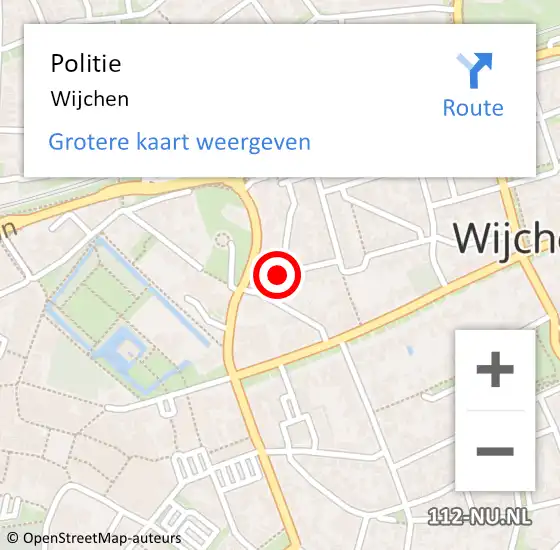Locatie op kaart van de 112 melding: Politie Wijchen op 14 mei 2024 09:02