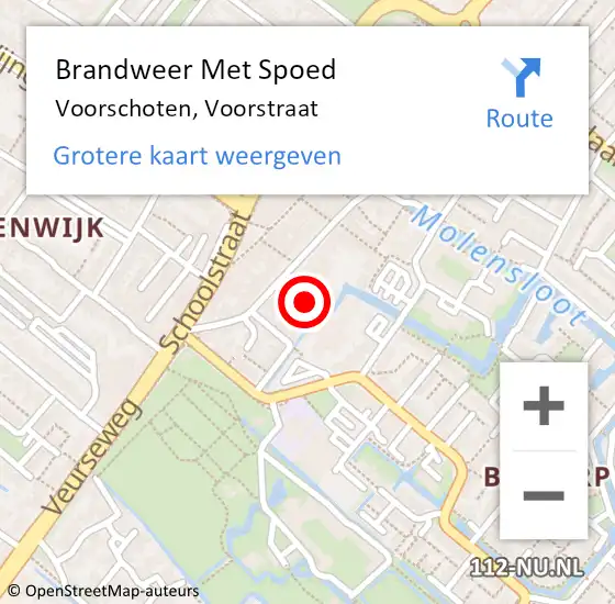 Locatie op kaart van de 112 melding: Brandweer Met Spoed Naar Voorschoten, Voorstraat op 14 mei 2024 09:09