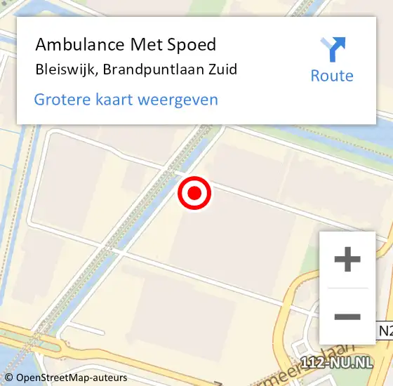 Locatie op kaart van de 112 melding: Ambulance Met Spoed Naar Bleiswijk, Brandpuntlaan Zuid op 14 mei 2024 09:15