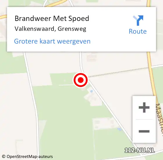 Locatie op kaart van de 112 melding: Brandweer Met Spoed Naar Valkenswaard, Grensweg op 14 mei 2024 09:15