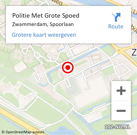 Locatie op kaart van de 112 melding: Politie Met Grote Spoed Naar Zwammerdam, Spoorlaan op 14 mei 2024 09:44