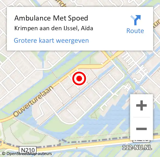 Locatie op kaart van de 112 melding: Ambulance Met Spoed Naar Krimpen aan den IJssel, Aïda op 14 mei 2024 09:57
