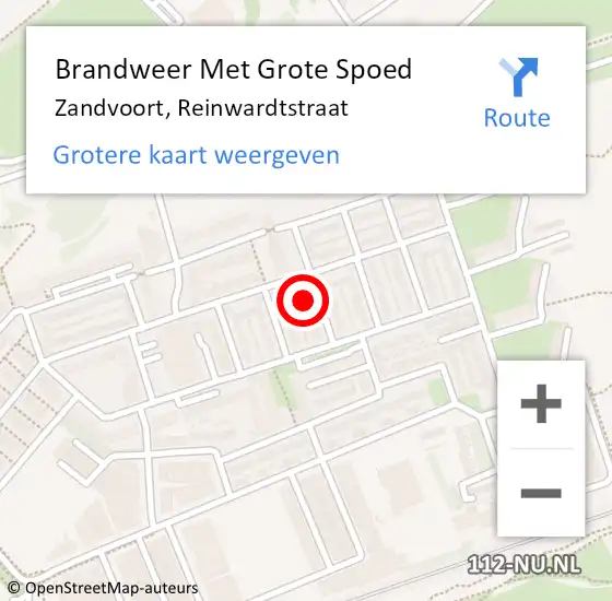 Locatie op kaart van de 112 melding: Brandweer Met Grote Spoed Naar Zandvoort, Reinwardtstraat op 14 mei 2024 10:20