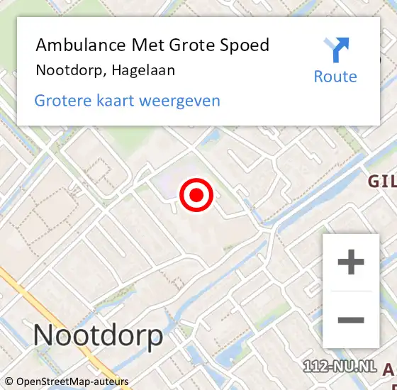 Locatie op kaart van de 112 melding: Ambulance Met Grote Spoed Naar Nootdorp, Hagelaan op 14 mei 2024 10:29