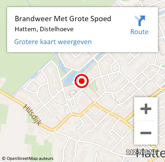 Locatie op kaart van de 112 melding: Brandweer Met Grote Spoed Naar Hattem, Distelhoeve op 14 mei 2024 10:40