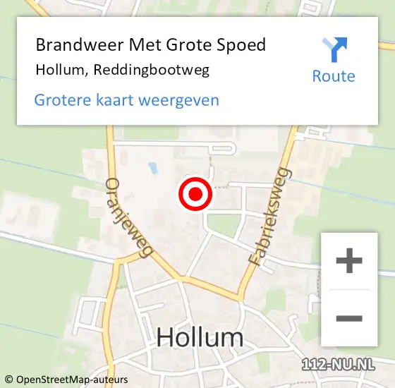 Locatie op kaart van de 112 melding: Brandweer Met Grote Spoed Naar Hollum, Reddingbootweg op 14 mei 2024 11:00