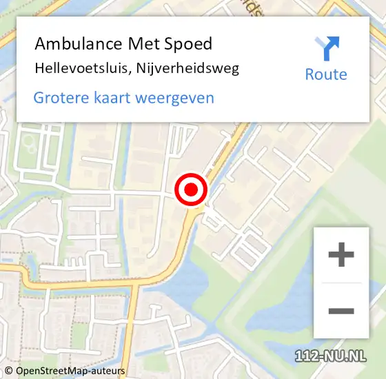 Locatie op kaart van de 112 melding: Ambulance Met Spoed Naar Hellevoetsluis, Nijverheidsweg op 14 mei 2024 11:39