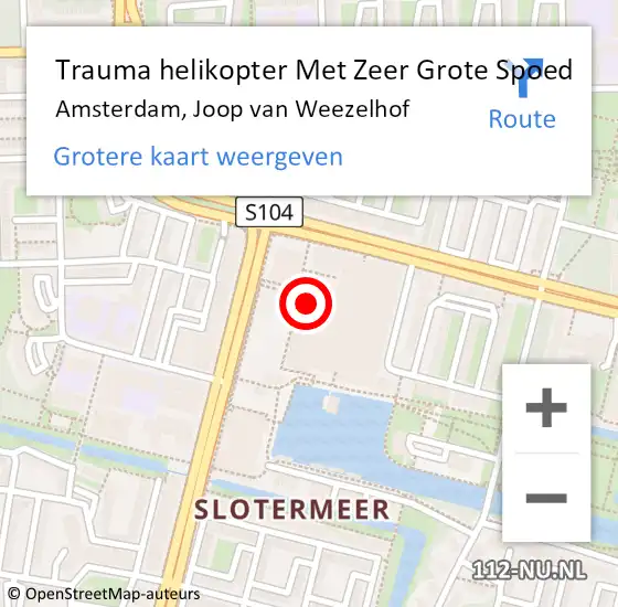 Locatie op kaart van de 112 melding: Trauma helikopter Met Zeer Grote Spoed Naar Amsterdam, Joop van Weezelhof op 14 mei 2024 11:48
