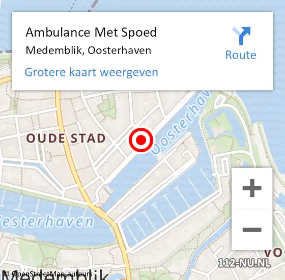 Locatie op kaart van de 112 melding: Ambulance Met Spoed Naar Medemblik, Oosterhaven op 14 mei 2024 11:50