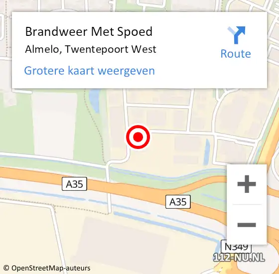 Locatie op kaart van de 112 melding: Brandweer Met Spoed Naar Almelo, Twentepoort West op 14 mei 2024 12:10