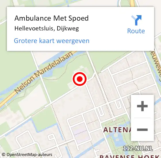 Locatie op kaart van de 112 melding: Ambulance Met Spoed Naar Hellevoetsluis, Dijkweg op 14 mei 2024 13:02