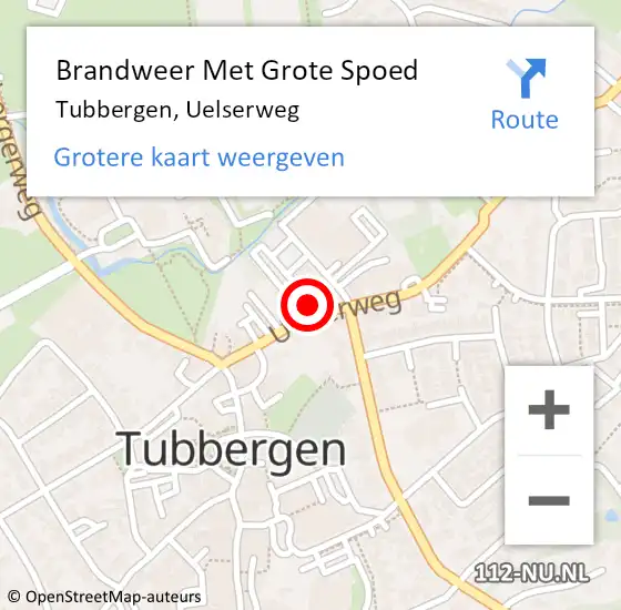 Locatie op kaart van de 112 melding: Brandweer Met Grote Spoed Naar Tubbergen, Uelserweg op 14 mei 2024 13:02