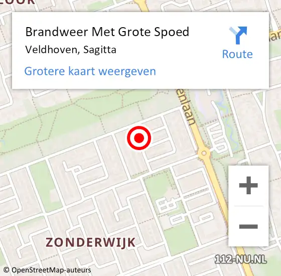 Locatie op kaart van de 112 melding: Brandweer Met Grote Spoed Naar Veldhoven, Sagitta op 14 mei 2024 13:02