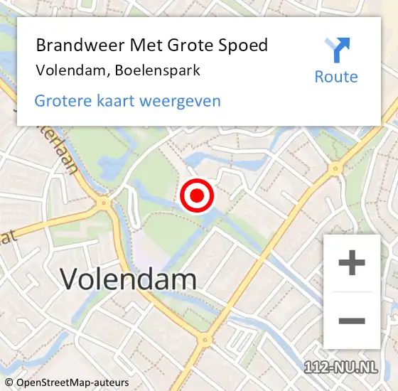 Locatie op kaart van de 112 melding: Brandweer Met Grote Spoed Naar Volendam, Boelenspark op 14 mei 2024 13:25