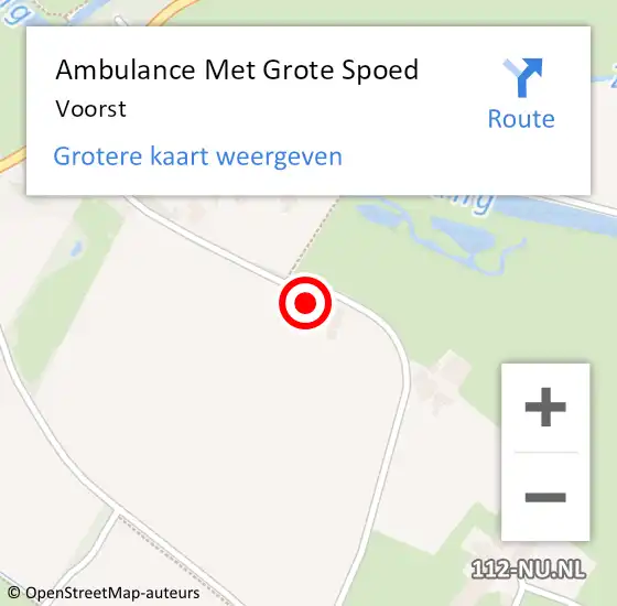 Locatie op kaart van de 112 melding: Ambulance Met Grote Spoed Naar Voorst op 14 mei 2024 13:30