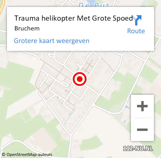 Locatie op kaart van de 112 melding: Trauma helikopter Met Grote Spoed Naar Bruchem op 14 mei 2024 13:39