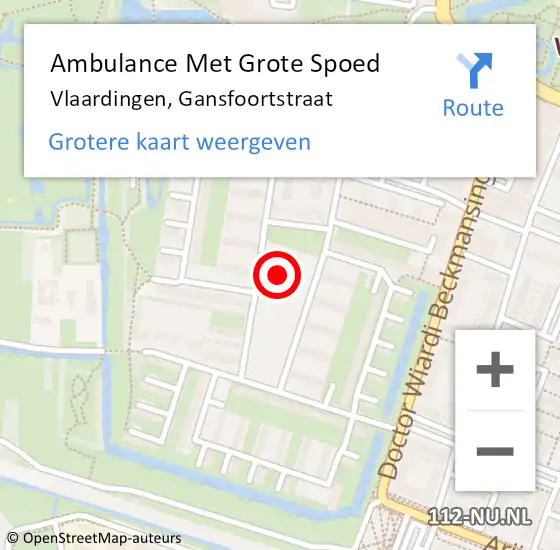 Locatie op kaart van de 112 melding: Ambulance Met Grote Spoed Naar Vlaardingen, Gansfoortstraat op 14 mei 2024 13:41