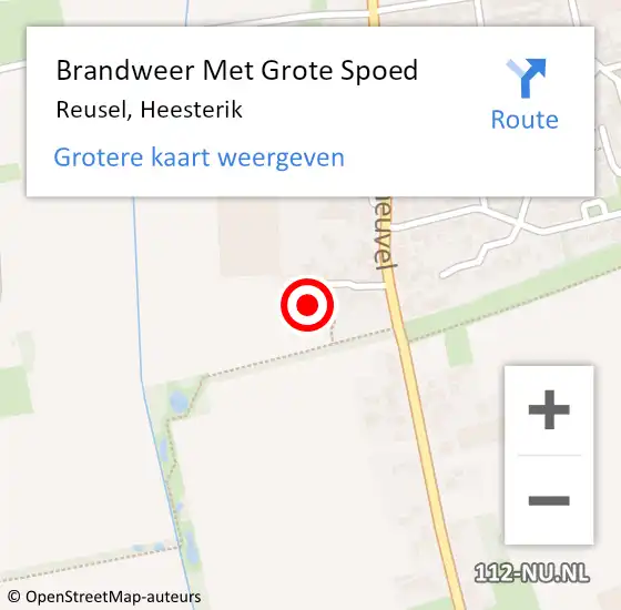 Locatie op kaart van de 112 melding: Brandweer Met Grote Spoed Naar Reusel, Heesterik op 14 mei 2024 13:41