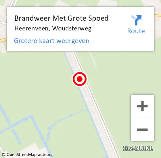 Locatie op kaart van de 112 melding: Brandweer Met Grote Spoed Naar Heerenveen, Woudsterweg op 14 mei 2024 13:43