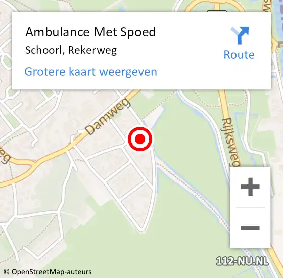 Locatie op kaart van de 112 melding: Ambulance Met Spoed Naar Schoorl, Rekerweg op 14 mei 2024 14:01