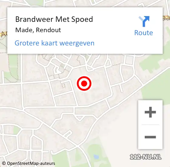 Locatie op kaart van de 112 melding: Brandweer Met Spoed Naar Made, Rendout op 14 mei 2024 14:18