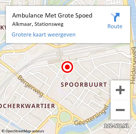 Locatie op kaart van de 112 melding: Ambulance Met Grote Spoed Naar Alkmaar, Stationsweg op 14 mei 2024 14:24