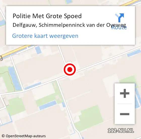 Locatie op kaart van de 112 melding: Politie Met Grote Spoed Naar Delfgauw, Schimmelpenninck van der Oyeweg op 14 mei 2024 14:32