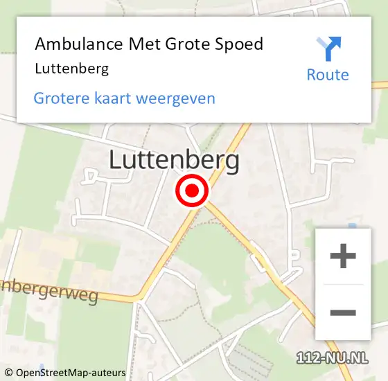 Locatie op kaart van de 112 melding: Ambulance Met Grote Spoed Naar Luttenberg op 14 mei 2024 14:33