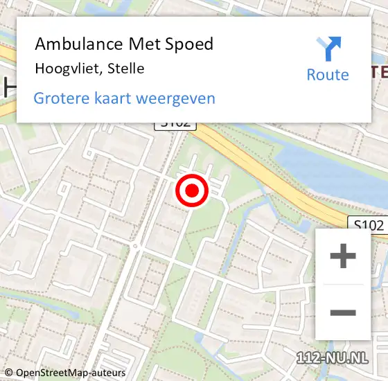 Locatie op kaart van de 112 melding: Ambulance Met Spoed Naar Hoogvliet, Stelle op 14 mei 2024 14:37