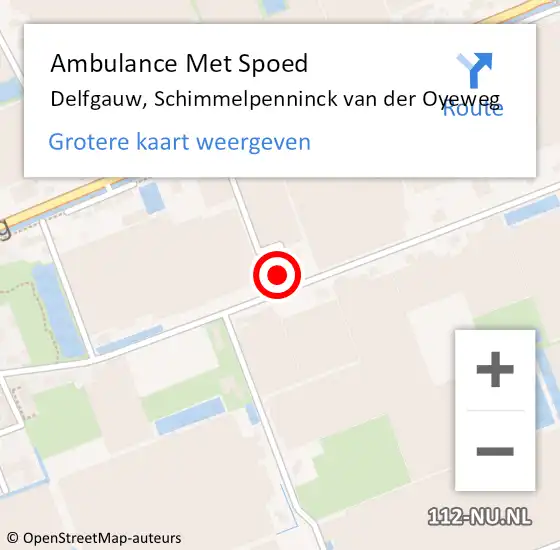 Locatie op kaart van de 112 melding: Ambulance Met Spoed Naar Delfgauw, Schimmelpenninck van der Oyeweg op 14 mei 2024 14:38