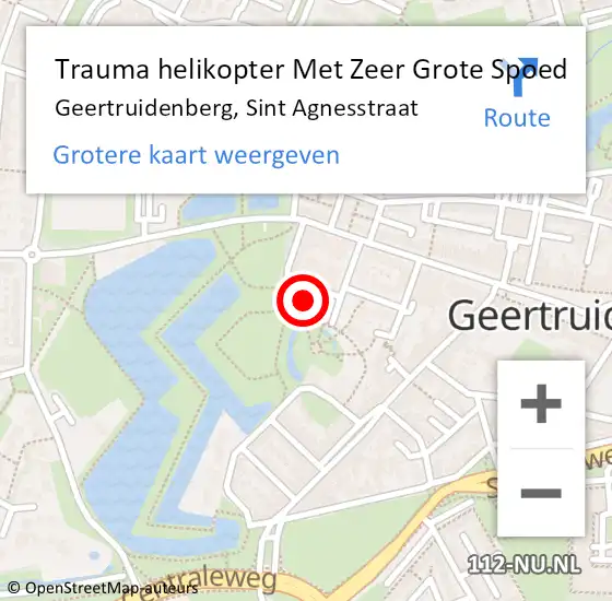 Locatie op kaart van de 112 melding: Trauma helikopter Met Zeer Grote Spoed Naar Geertruidenberg, Sint Agnesstraat op 14 mei 2024 14:40
