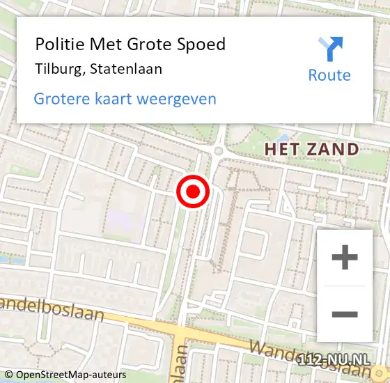 Locatie op kaart van de 112 melding: Politie Met Grote Spoed Naar Tilburg, Statenlaan op 14 mei 2024 14:49