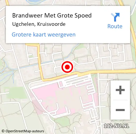 Locatie op kaart van de 112 melding: Brandweer Met Grote Spoed Naar Ugchelen, Kruisvoorde op 14 mei 2024 15:04