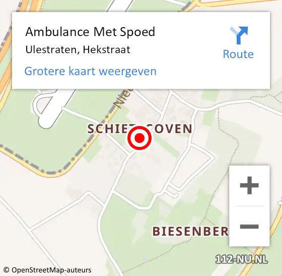 Locatie op kaart van de 112 melding: Ambulance Met Spoed Naar Ulestraten, Hekstraat op 16 oktober 2013 17:46