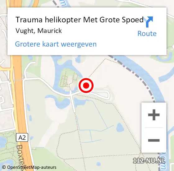 Locatie op kaart van de 112 melding: Trauma helikopter Met Grote Spoed Naar Vught, Maurick op 14 mei 2024 15:22