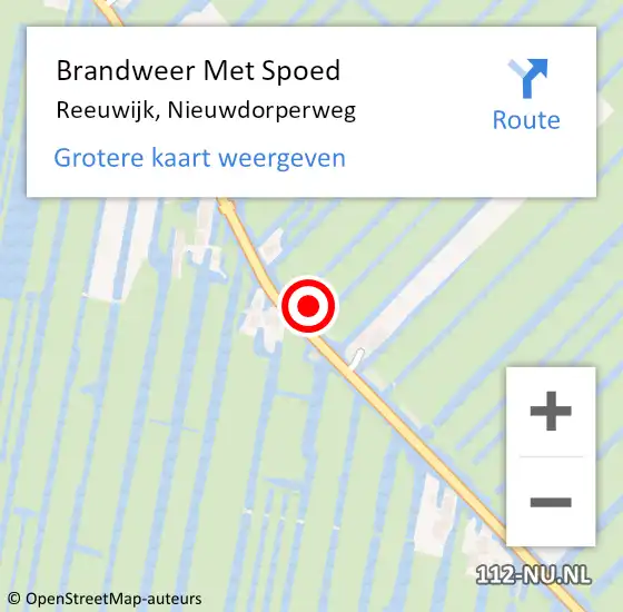 Locatie op kaart van de 112 melding: Brandweer Met Spoed Naar Reeuwijk, Nieuwdorperweg op 14 mei 2024 15:35