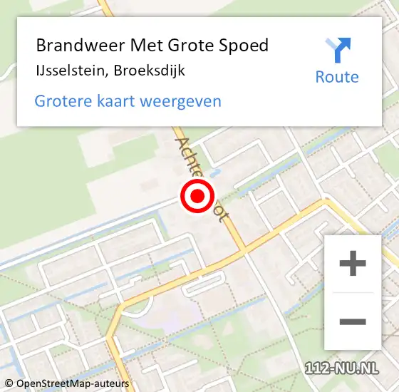 Locatie op kaart van de 112 melding: Brandweer Met Grote Spoed Naar IJsselstein, Broeksdijk op 14 mei 2024 16:02