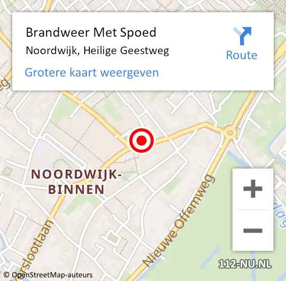 Locatie op kaart van de 112 melding: Brandweer Met Spoed Naar Noordwijk, Heilige Geestweg op 14 mei 2024 16:20